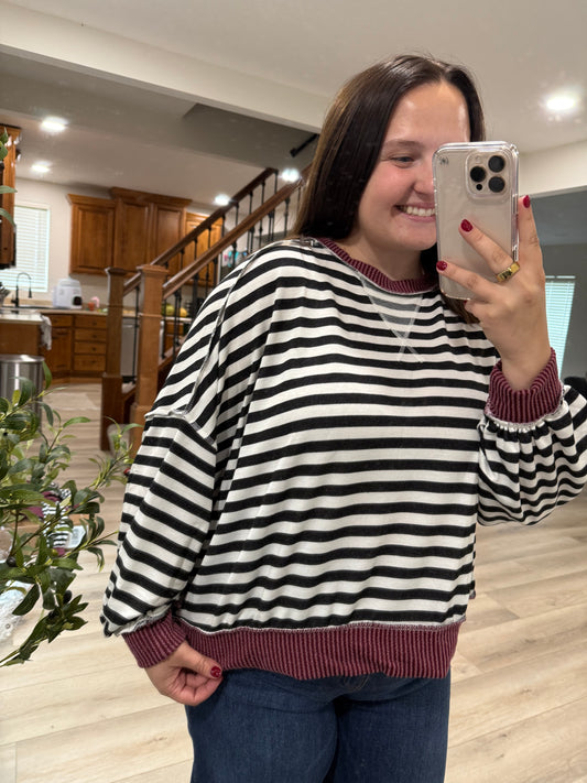 Violet Striped Pullover