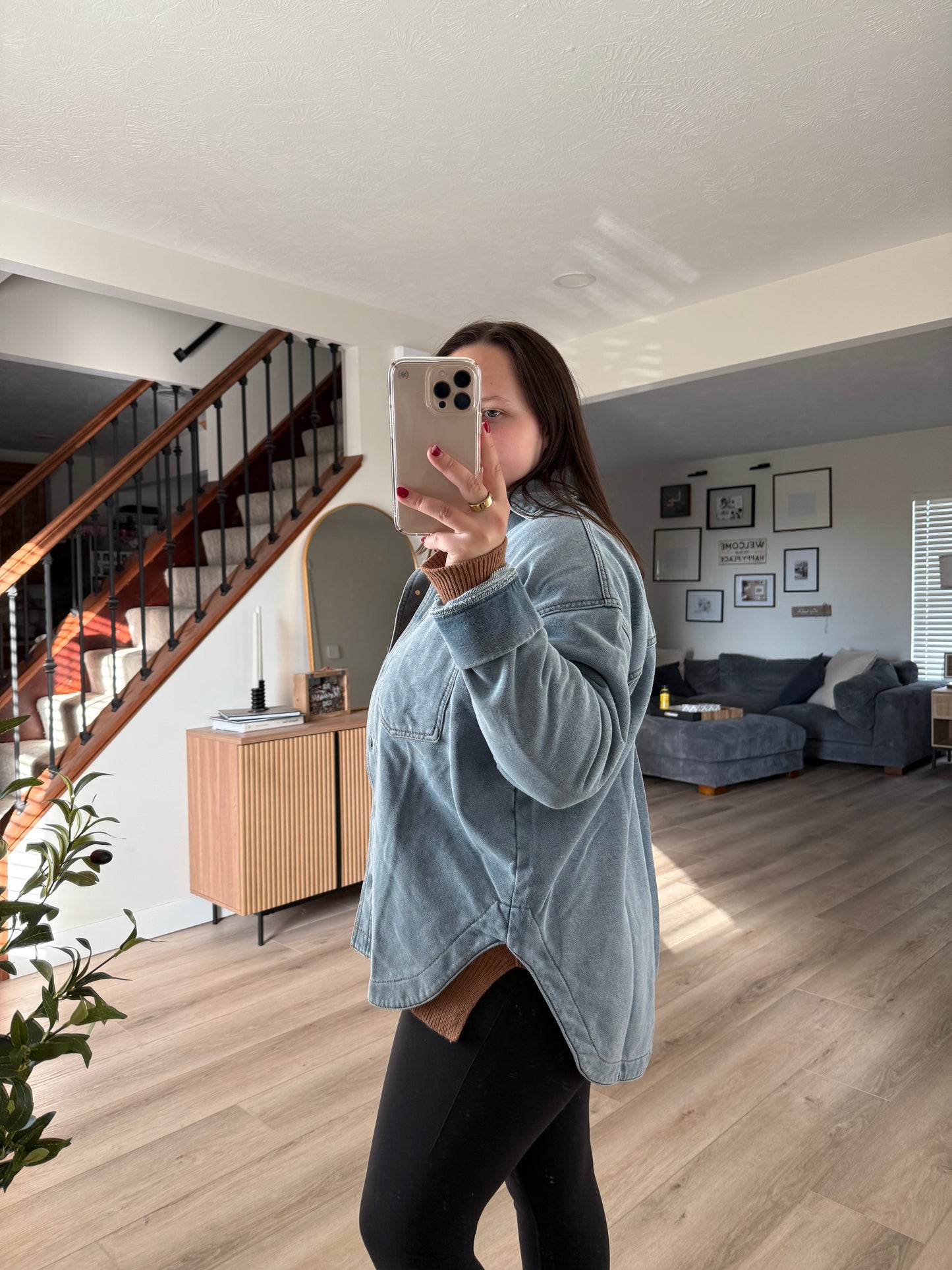 Opal Boyfriend Fit French Terry Denim Jacket