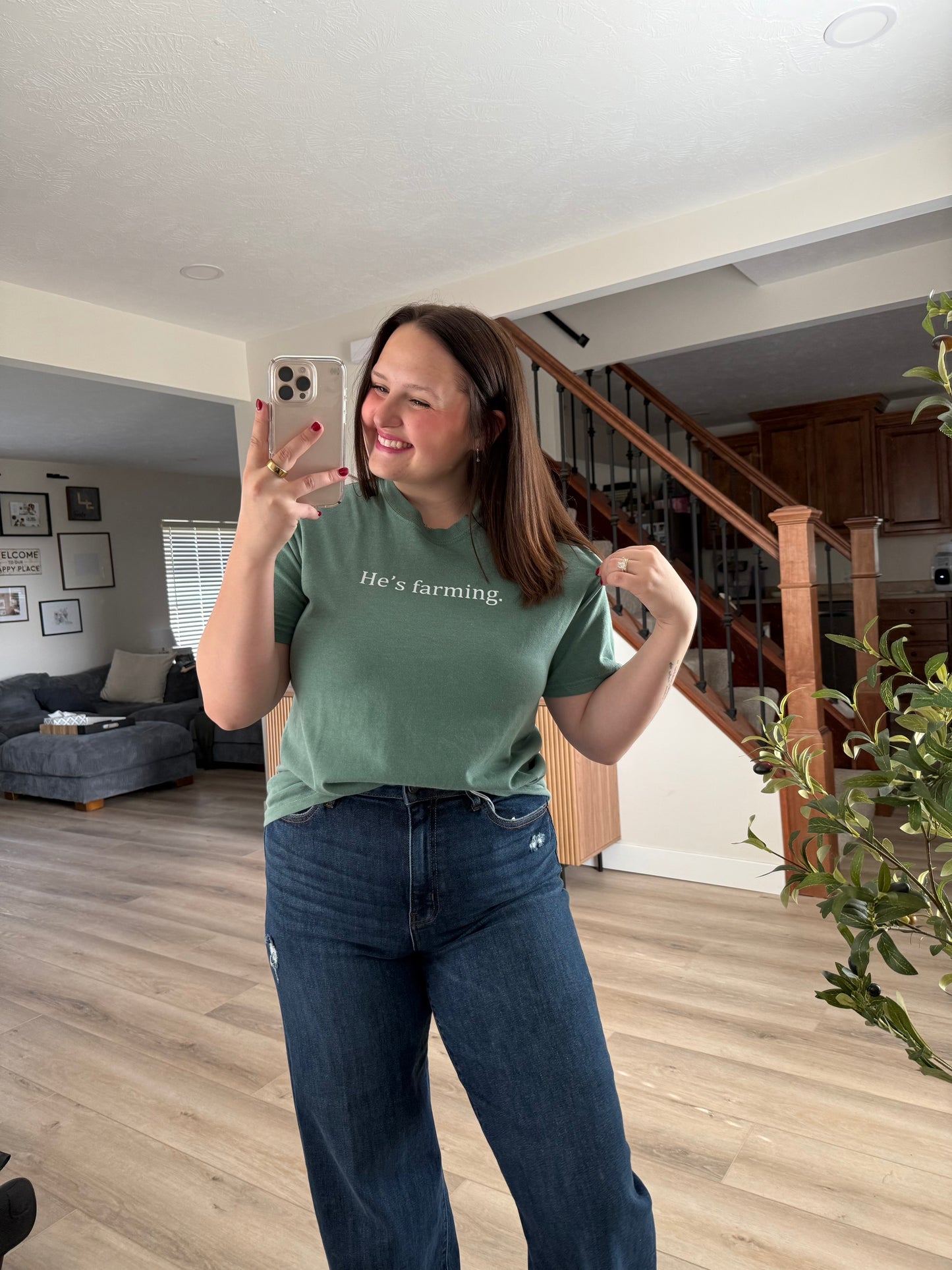 Sienna "He's Farming" tee shirt