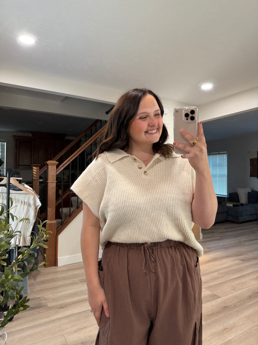 Clover Button Sweater Top