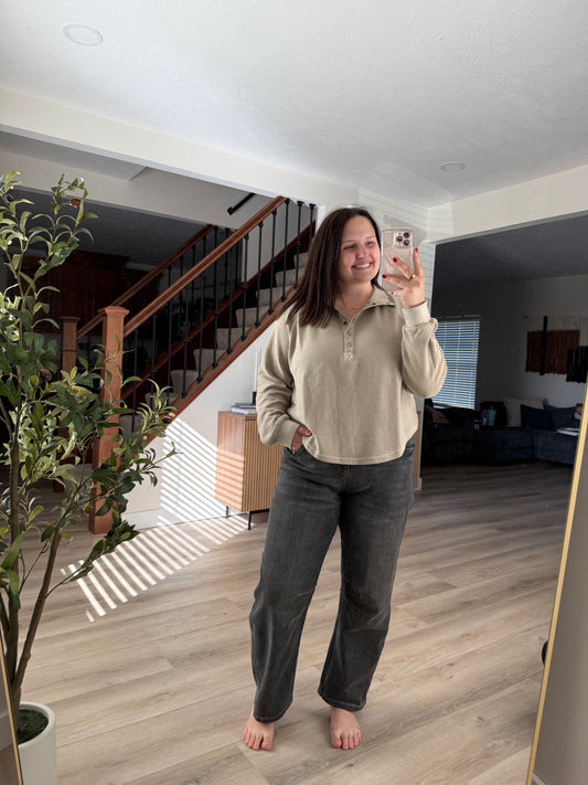 Indie half snap long sleeve