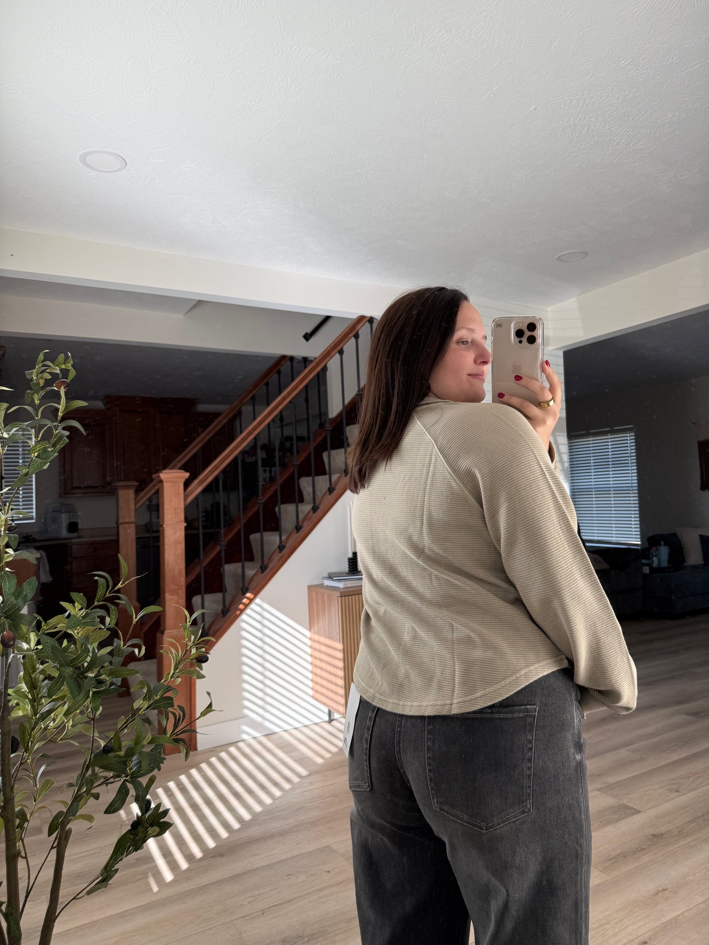 Indie half snap long sleeve