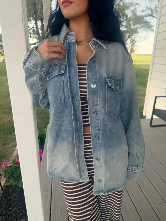 Washed denim jacket